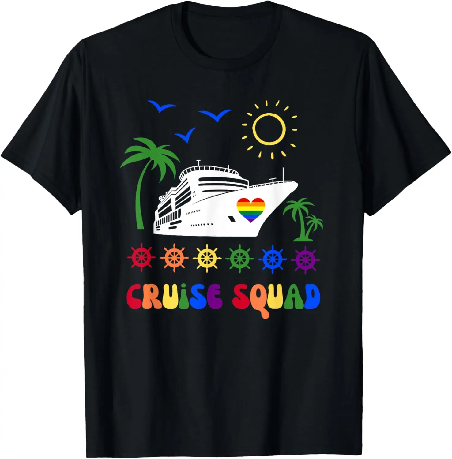 

Cruise Squad LGBTQ Gay Pride Tropical Vacation LGBT Rainbow T-Shirt