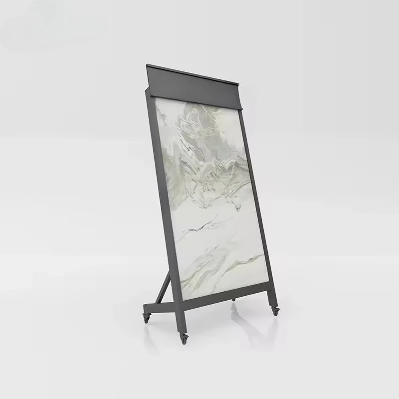 &c Good Quality Factory Custom Logo Simple Vertical Simple Metal Stand Ceramic Tile Granit Stone Slab Sample Display Rack