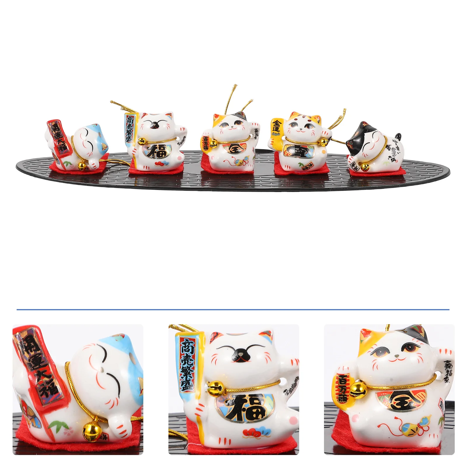 

1Pcs Statue Ornament Swinging Arm Manual Painted Decoration for Car Desk Home Bring Good and Prosperity