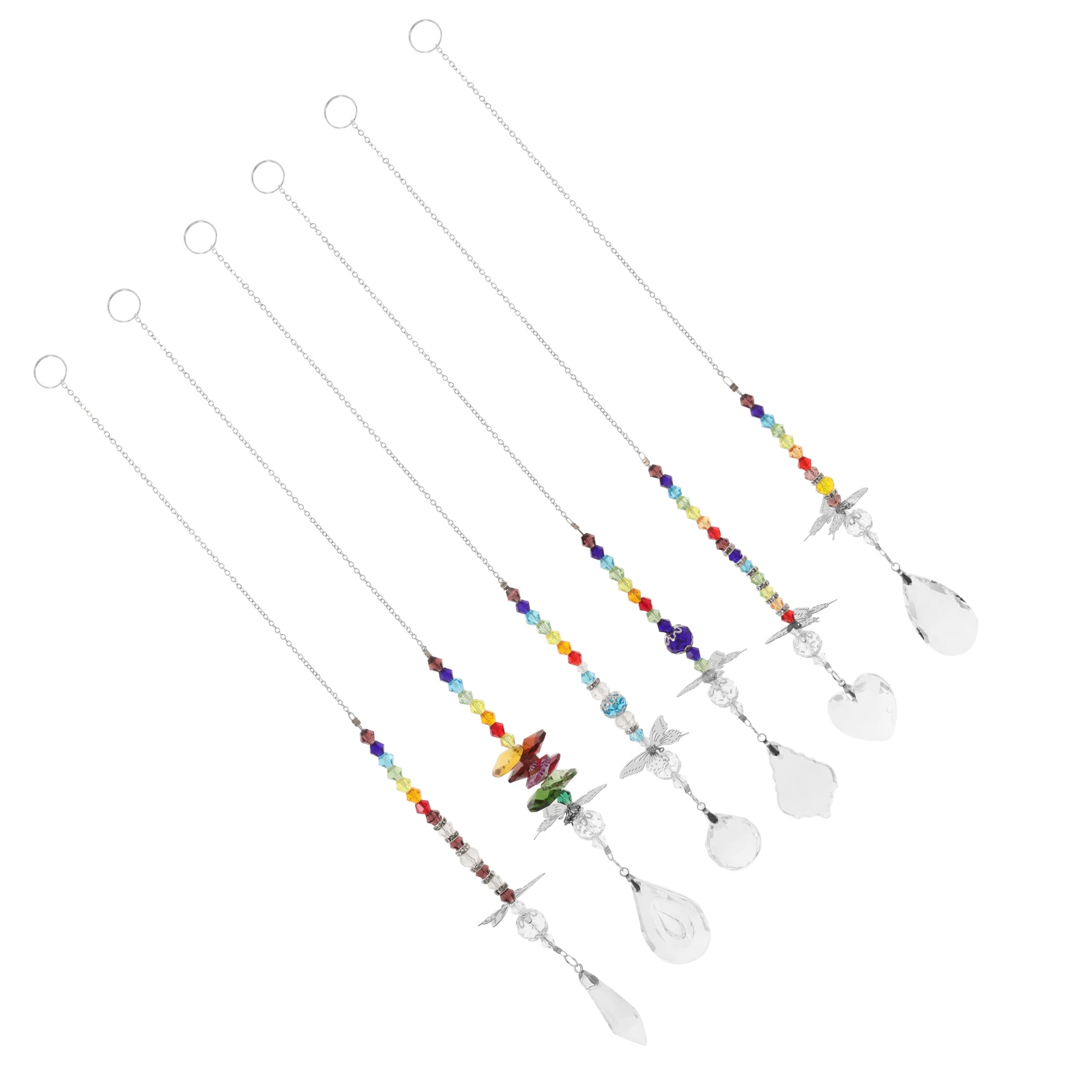 

6Pcs Delicate Crystal Hanging Sun Catcher Ornaments Window Pendants Garden Decoration Outdoor Home Christmas Tree Decorations