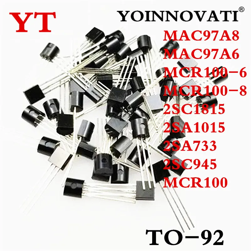 50pcs MAC97A8 MAC97A6 MCR100-6 MCR100-8 2SC1815 2SA1015 2SA733 2SC945 MCR100 97A8 97A6 C1815 A1015 A33 C945 Best quality