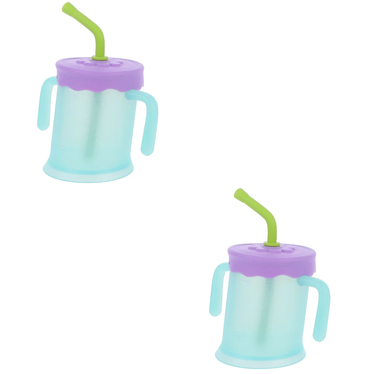 2 PCS Learn to Drink Water Cup Unbreakable Cups Silicone Toddlers Mug Kids Use Milk Bottle for Children