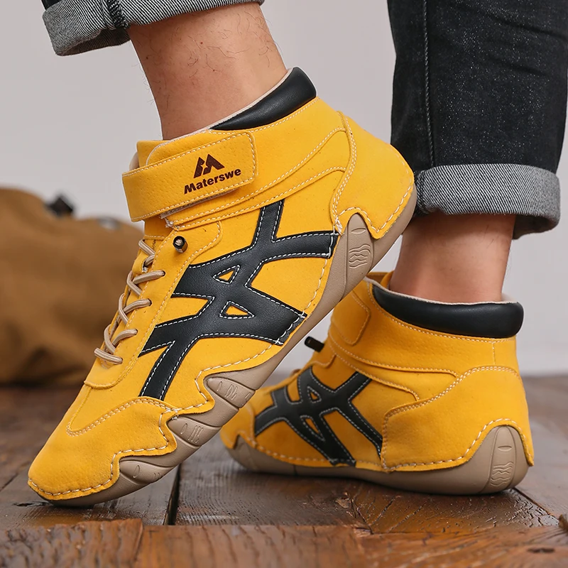 2026 New Men Retro Flat Ankle Boots Breathable Casual Shoes Street Non Slip Wear Resistant High Quality Outdoor Training Shoes