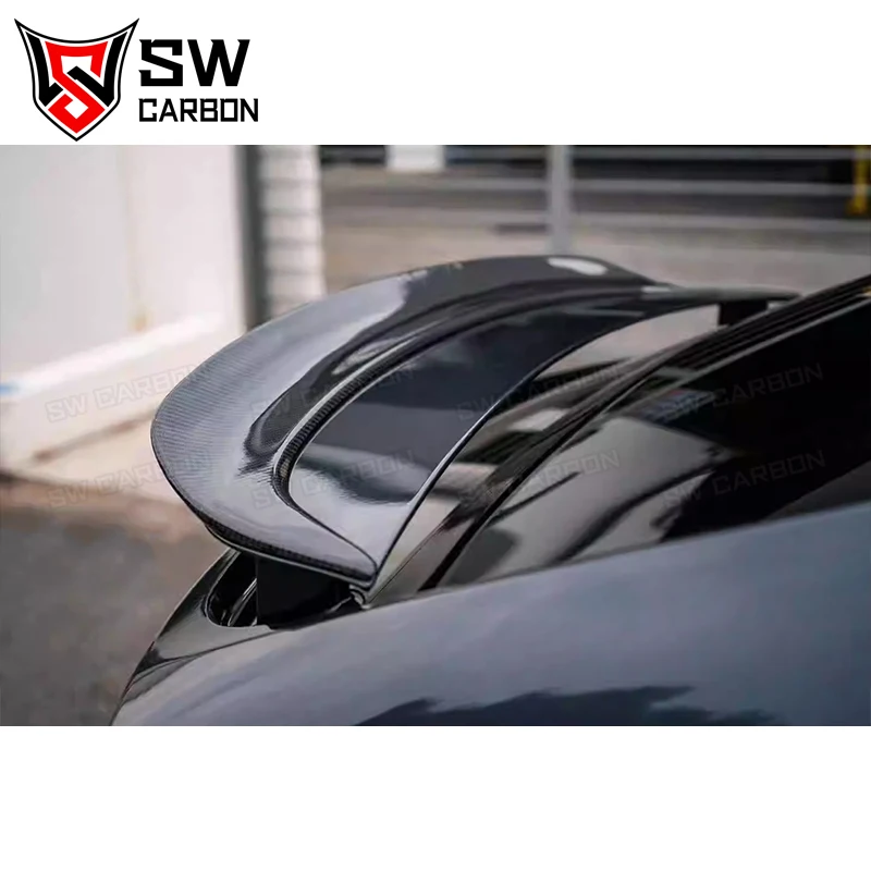 High quality Tesla Model X Carbon Fiber RZ Style Rear Wing Trunk Tail Lip Separator Trim Air Ripper upgrades Body Kit