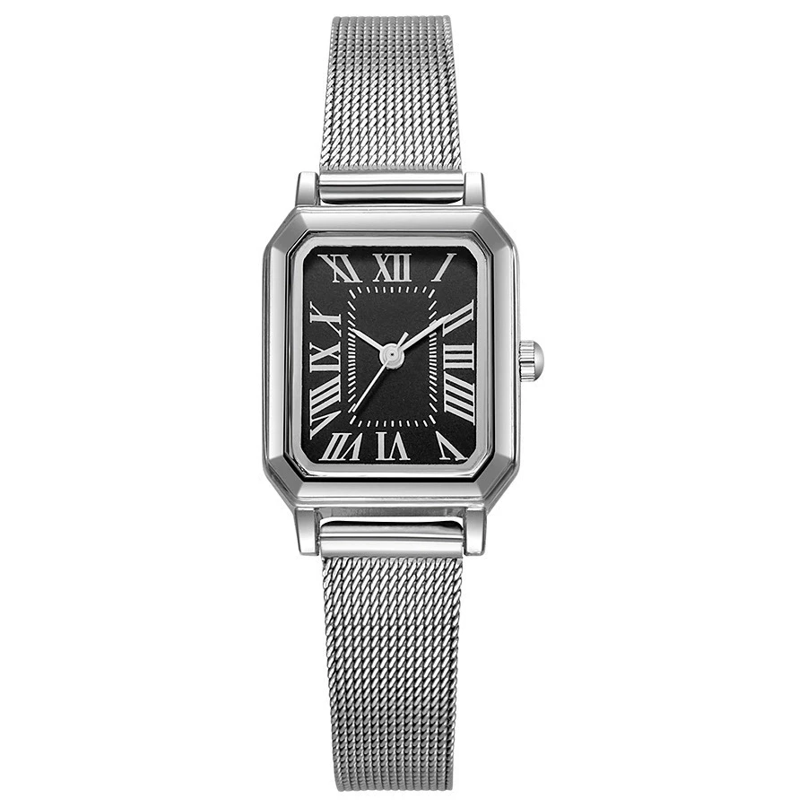 موضة جديدة الساعات الفاخرة للمرأة مستطيل ساعة كوارتز عادية السيدات الطلاب الفولاذ المقاوم للصدأ ساعة للهدايا Reloj Mujer #5