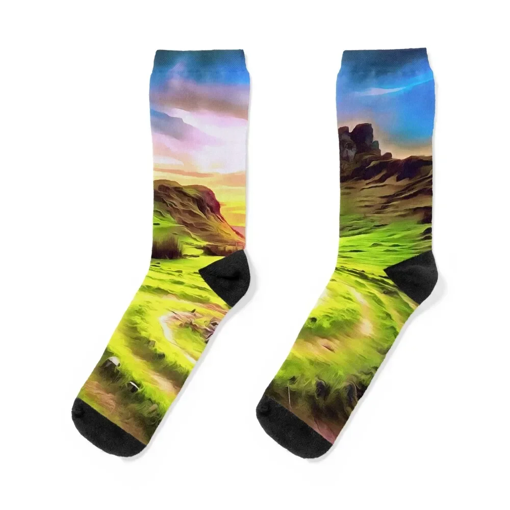 

Fairy Glen - Isle of Skye (Painting) Socks winter Heating sock custom sports anti slip football Socks For Man Women's