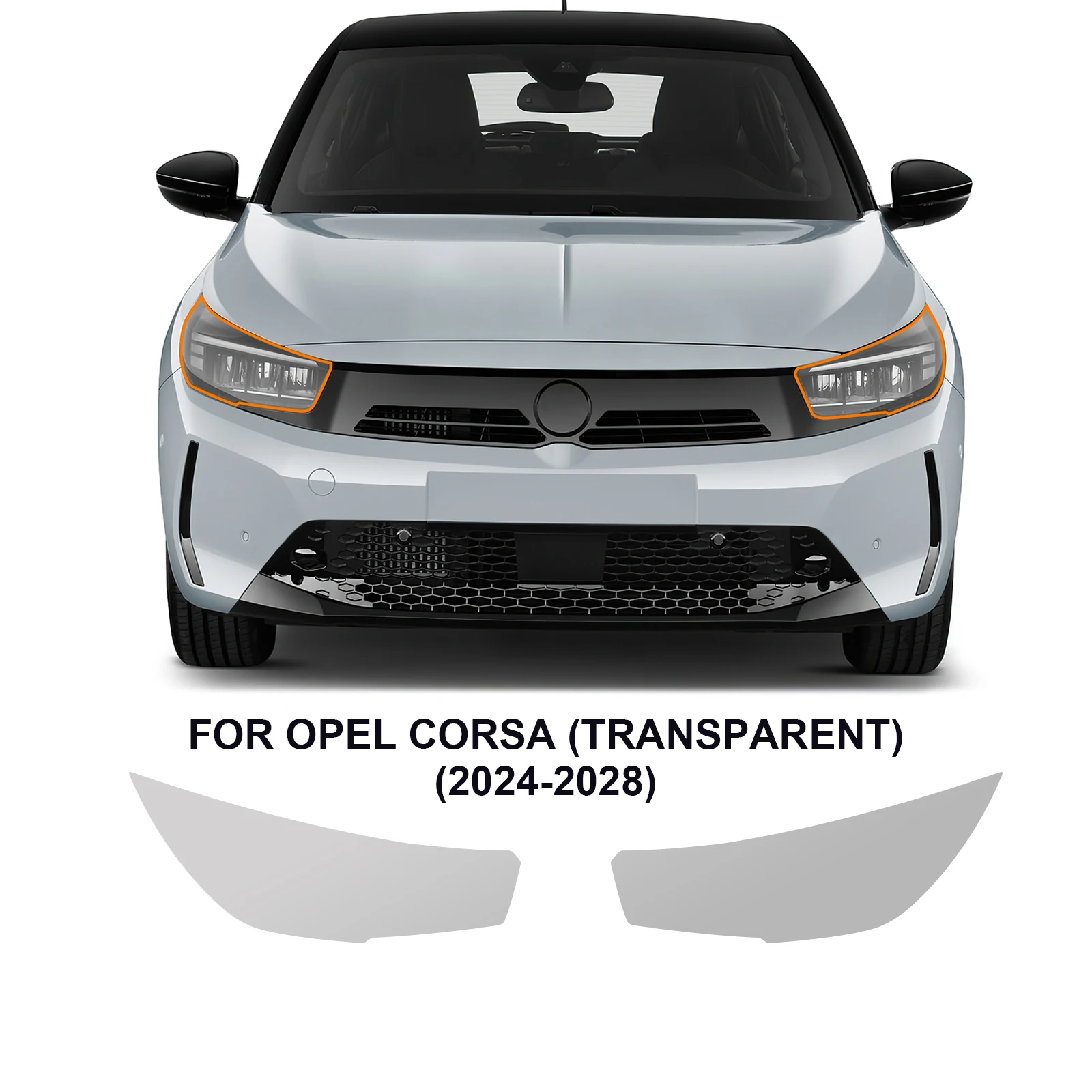 For Opel Corsa 2024 2025 2026 2027 2028 B C Pillars Headlight Emblem Protection Film TPU Car Anti Scratch Pre-Cut Clear Smoked