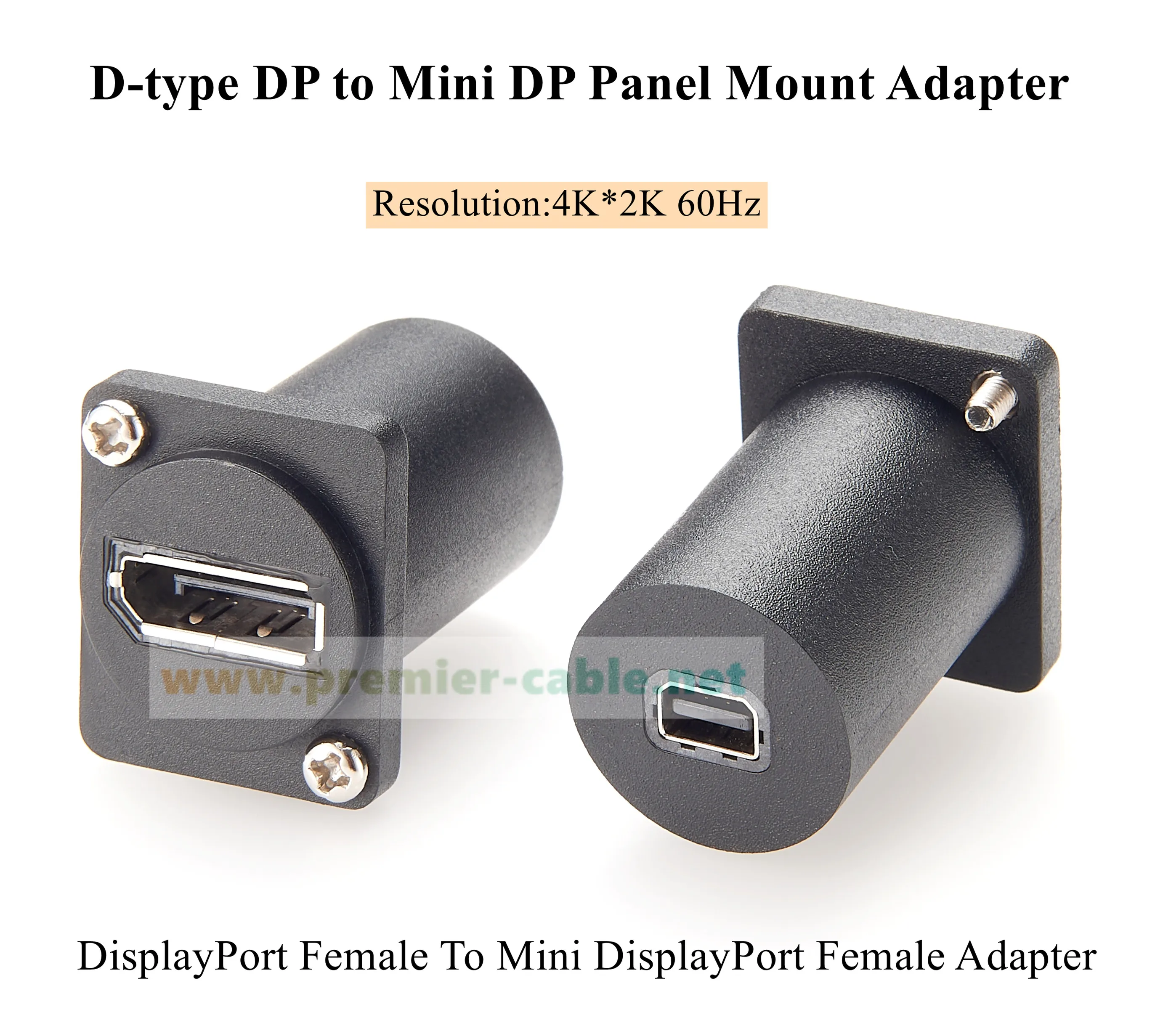 D-Typ DP zu Mini DP Durchgangsadapter 4K@60Hz Displayport 1.2 Buchse zu Buchse Gehäusemontage-Schottadapter für Monitore – Detail 1