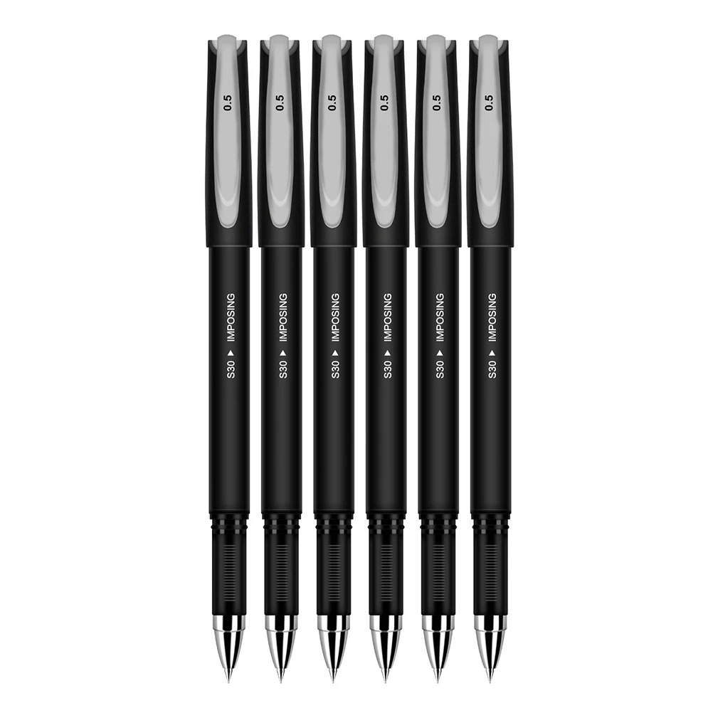 

6pcs 0.5Mm Black Carbon Pen Set Premium Smooth Gel Pen Business Office School No Bleeding Gift Men Women Birthday