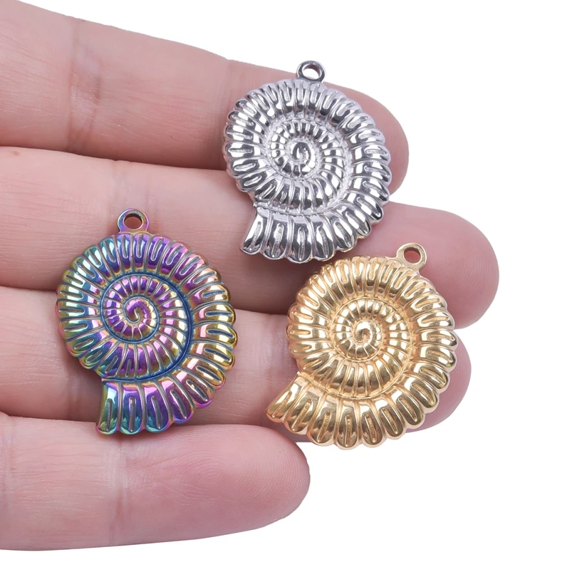 3/5Pcs Wholesale Marine Life Conch Shell Charms Jewelry Making Dijes Summer Sea Animal Pendant Necklaces Parts Para Bisutería image 6
