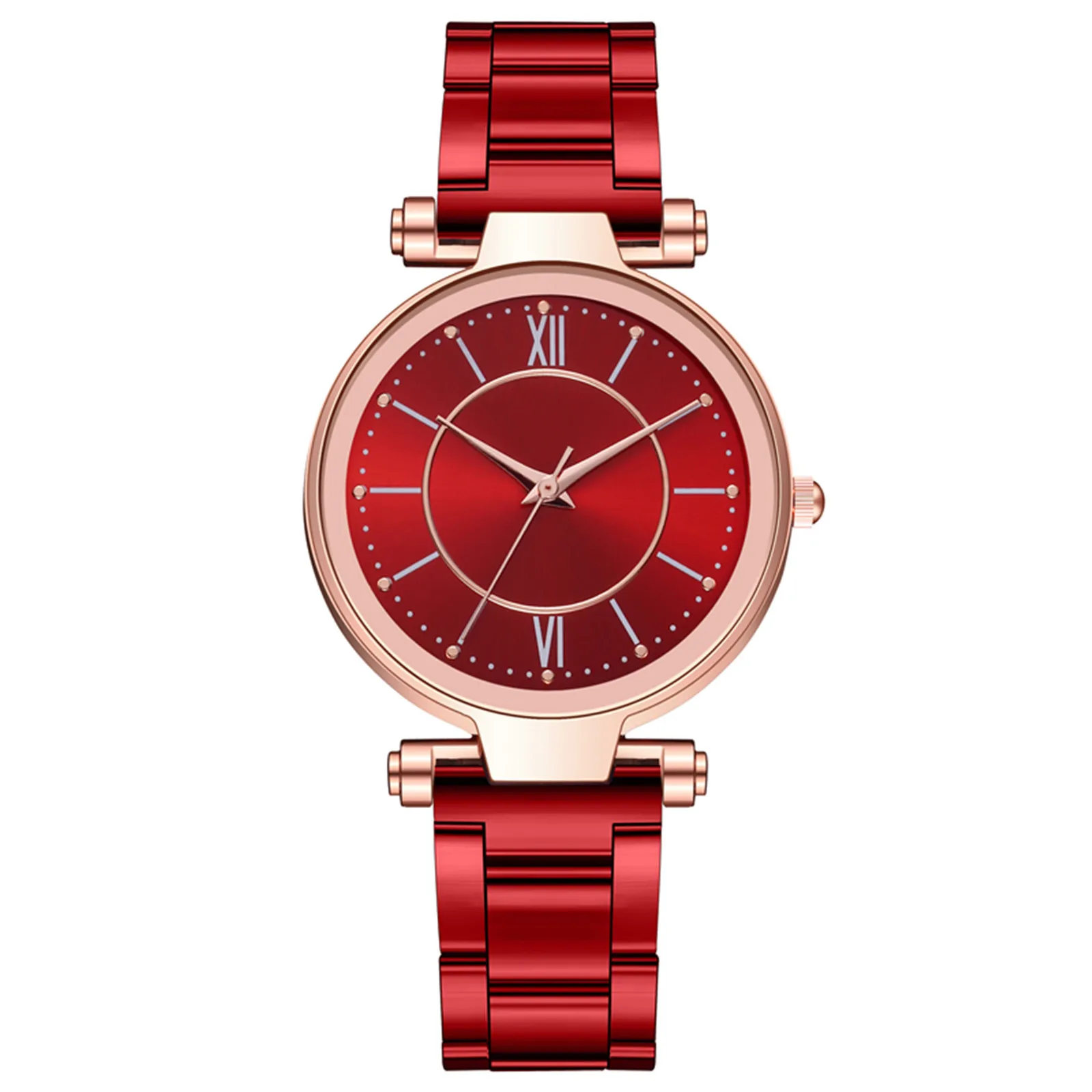 Luxe Dameshorloges Mode Roestvrijstalen Wijzerplaat Quartz Horloge Eenvoudig Casual Voortreffelijk All-Match Bracele Horloge