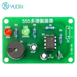 555 Kit oscillatore Multi armonico NE555 circuito a stato Non fisso doppia lampada Flash parti di produzione elettronica
