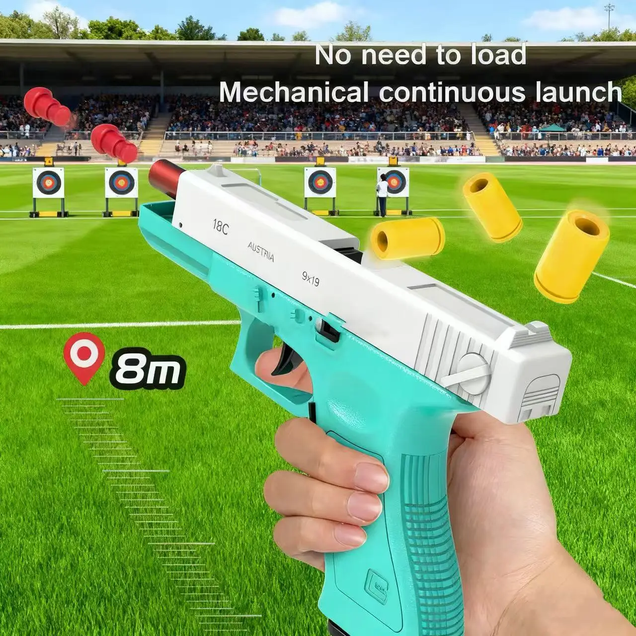 新型デザートイーグル - ブラック 自動排莢式おもちゃ銃 バーストソフト弾ピストル 男の子向けギフト アウトドアゲーム