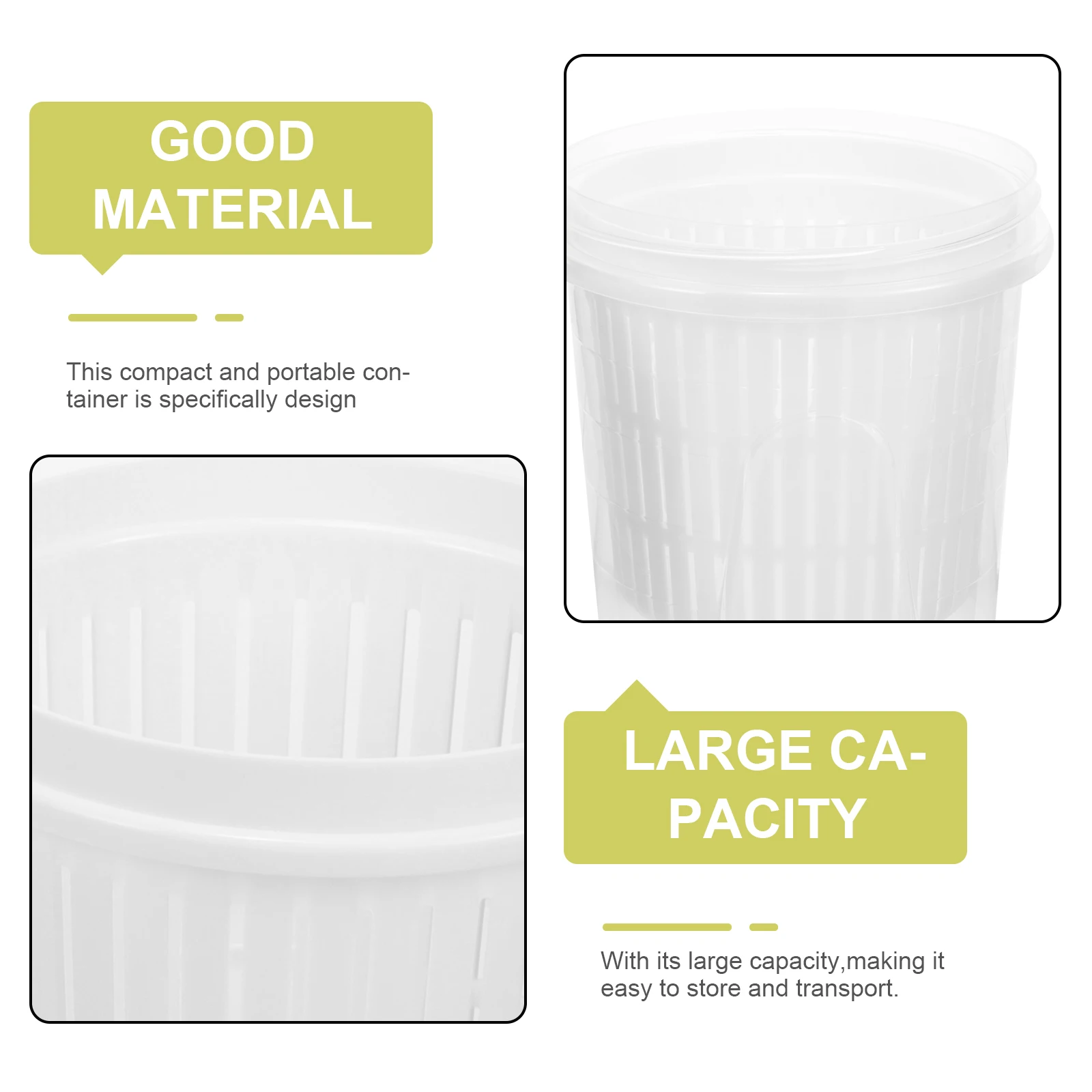 

2pcs Sealed Pickle Container With Strainer Insert Pp Material Airtight Lid For Pickled Vegetable Storage Fermenting Jar Kitchen