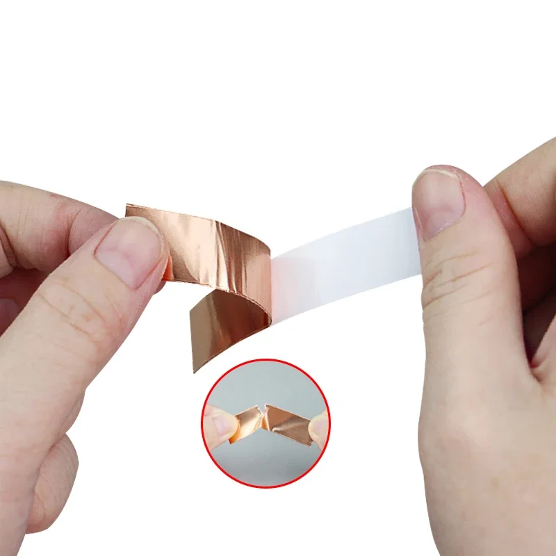 25M Copper Foil Tape Single Side Conductive Shielding Tape Snail Tape Stain Glass Home Appliance DIY Copper Tape