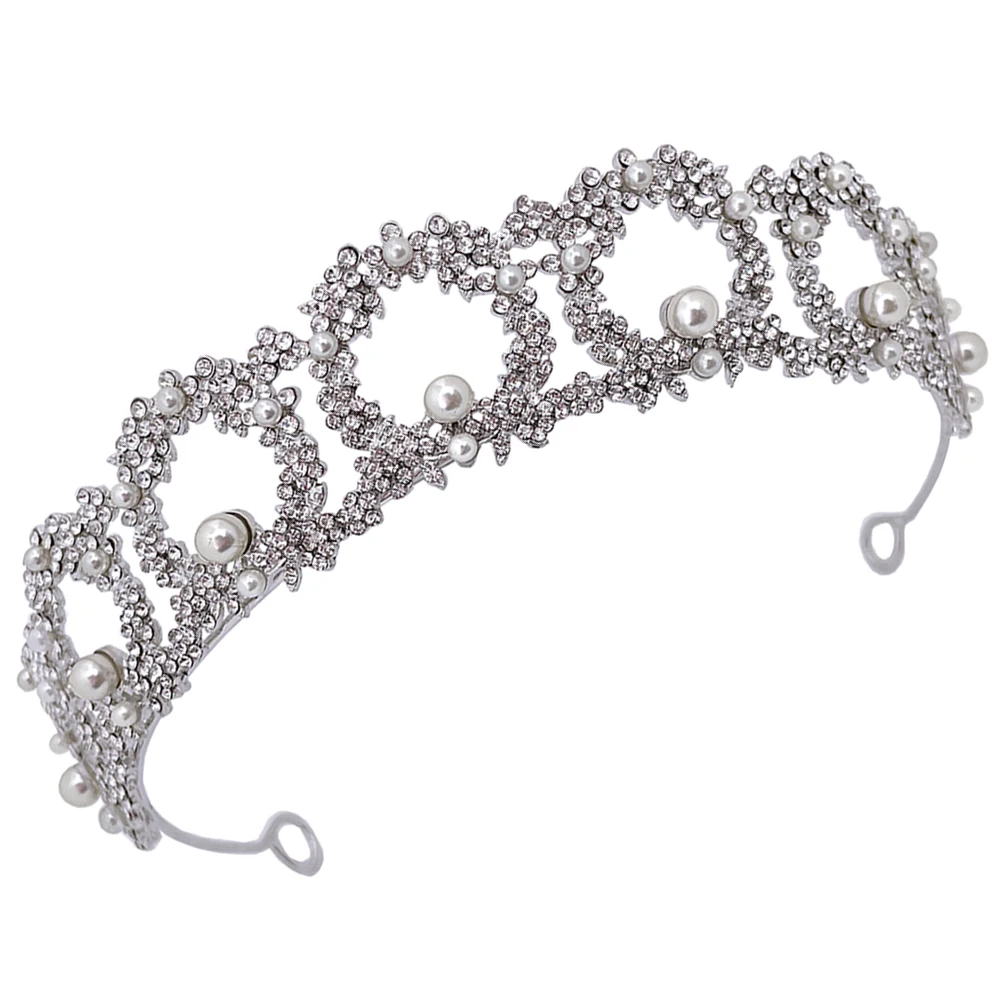 

Pearl Alloy Bridal Rhinestone Hair Accessories Wedding Bridal Rhinestone Crown Women Wedding Bride Fake Pearls Crystal Headb