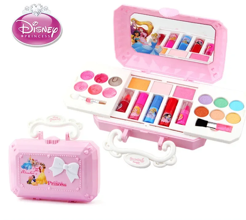 

[Disney] Kids Cosmetics Disney princess necklace lipstick eye shadow blush nail polish for kids play house toys for girls gift