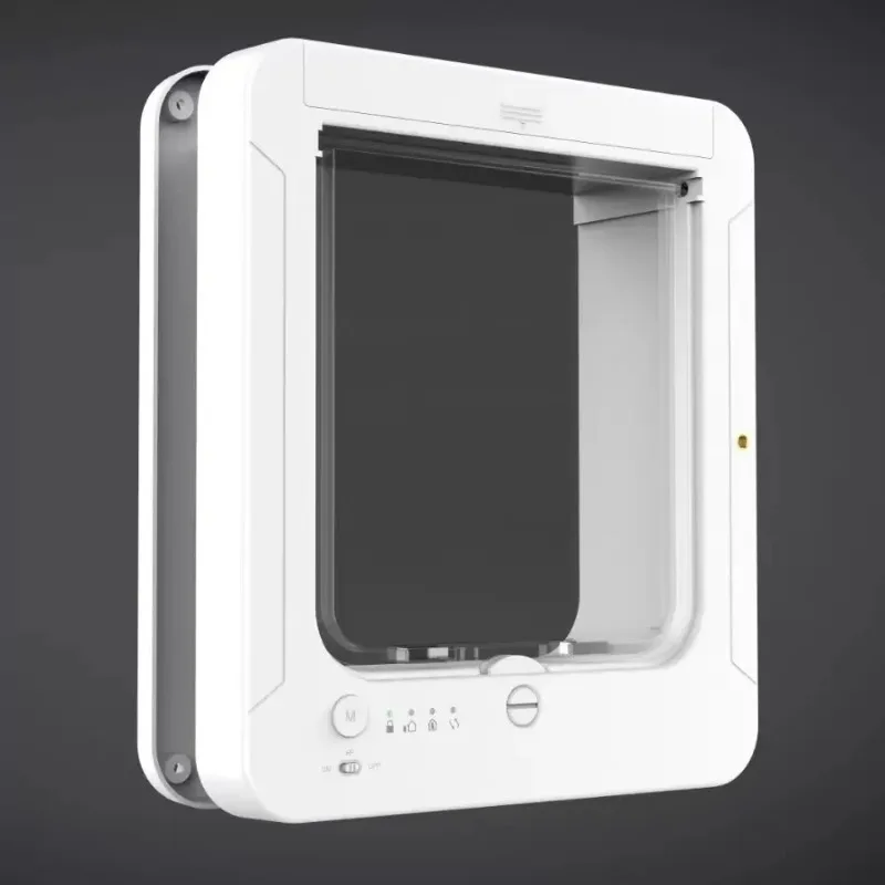 Electronic Induction Dog Cat Door Automatic Smart Pet Safe Door Cat Flap with Microchip Sensor Controllable Direction Cat