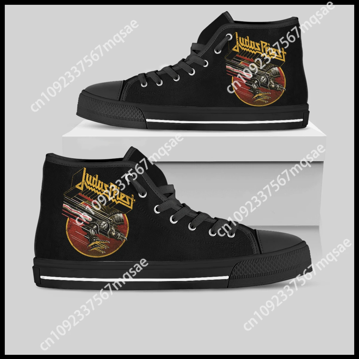 

Hot Summer Judas Priest Fans Arrive Fashion Lightweight High Top Canvas Shoes Men Women Fashion Casual Shoes Breathable Sneakers