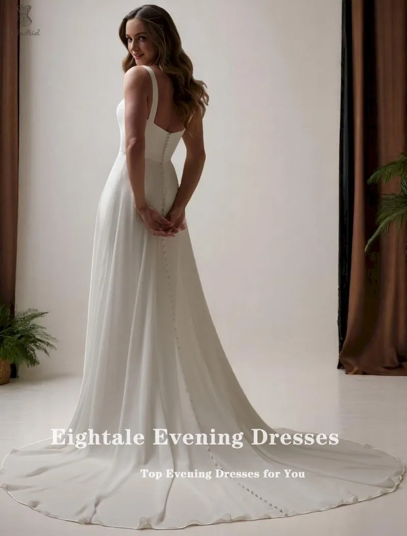 Robe de mariée arabe de quatre-quarts, personnalisée, en Satin ivoire, dos nu, musulmane, ligne a, robe de soirée