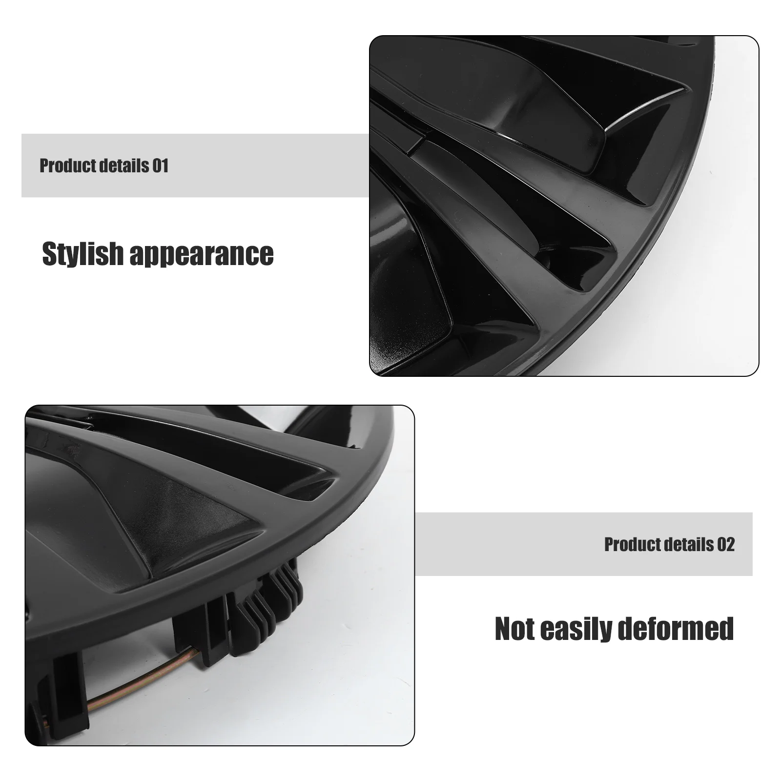 

14 Inch Universal Wheel Hub Covers Stylish Dual Color Durable Materials Easy Installation Protection Against Scratches Dirt