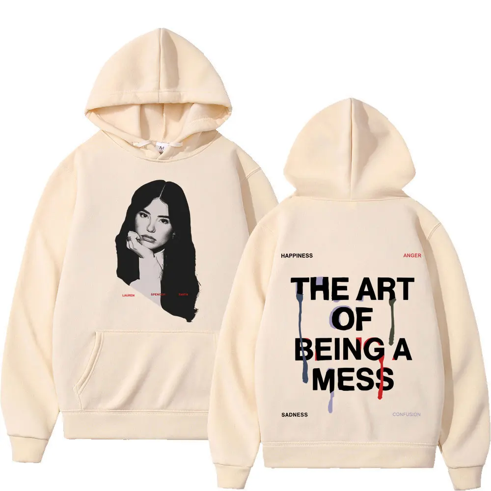 

Lauren Spencer Smith THE ART OF BEING A MESS TOUR 2025 Толстовки с принтом Мужские и женские модные пуловеры с длинными рукавами Повседневная спортивная одежда