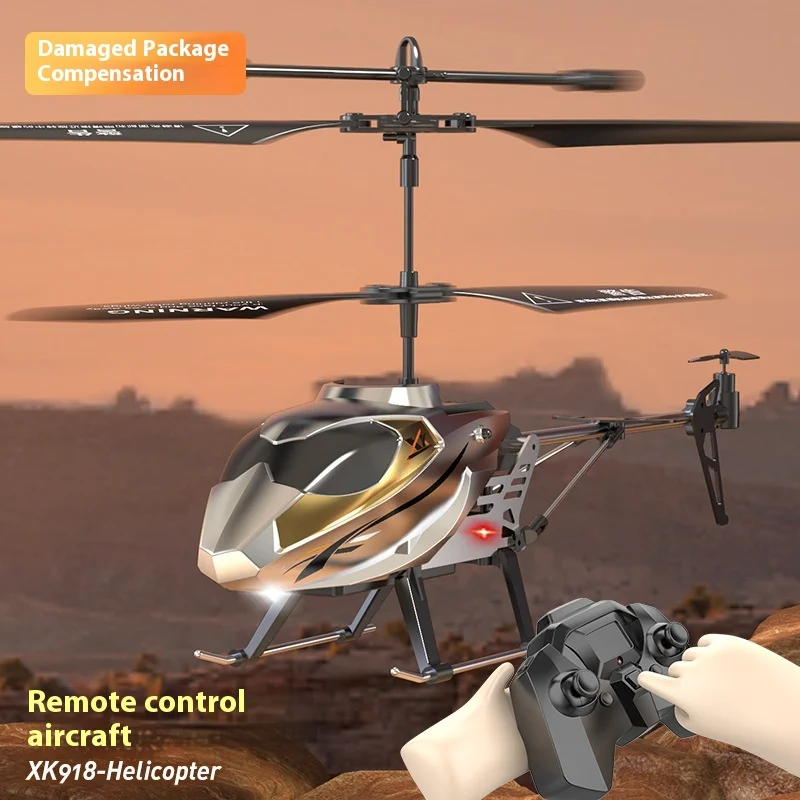 

Original new Helicoptey XK918 remote control helicopter hovering resistance 3.5CH alloy remote control helicopter kids toys