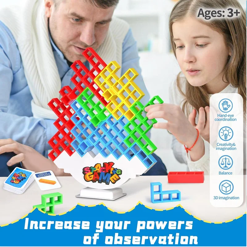Nowa zabawka klockowa, układanka balansująca, gra w układanie wież Tetra dla dzieci i dorosłych, rodzinne rozrywka, prezenty dla dzieci, edukacyjne zabawki na biurko.