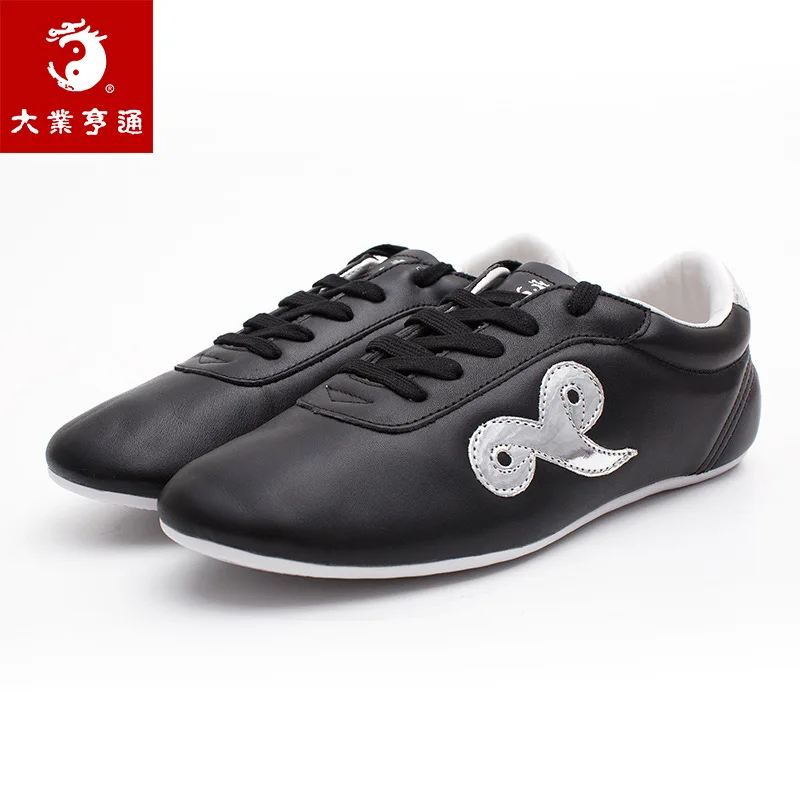 Chinese Style Men Unisex Tai Chi Martial Arts Taekwondo Shoes Cow Leather Exercise Athletic Sneakers Casual Wushu Karate Shoes