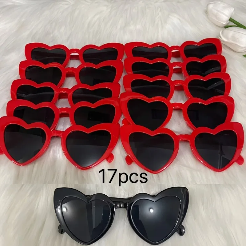 

17 Piece Set of Heart-shaped Glasses for Women Essential for Brides and Bridesmaids The Best Gift