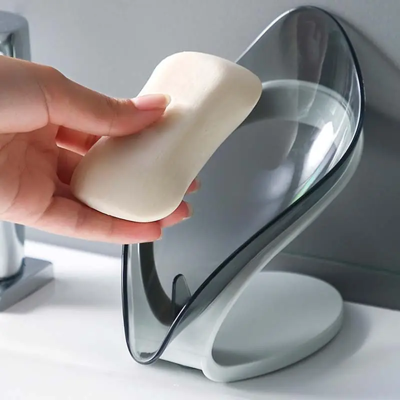 Self Draining Soap Holder,Suction Cup Soap Dish,Shower Soap Bar Holder,Leaf Shape Soap Holder,Soap Dish Dispenser for Shower