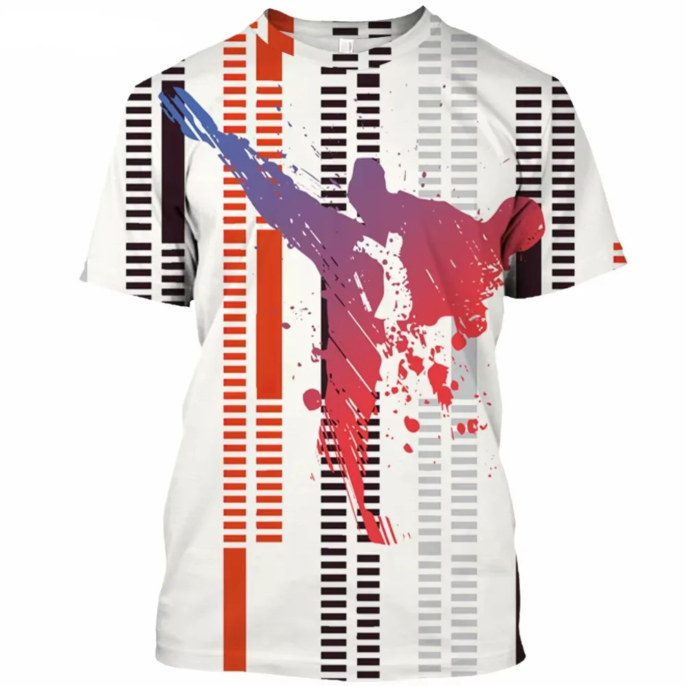 

Fashion Karate Pattern Men's T-shirt 3D Print Men Summer Clothes Short Sleeve Tee Karate Shirts Graphic Oversized T-shirt Top