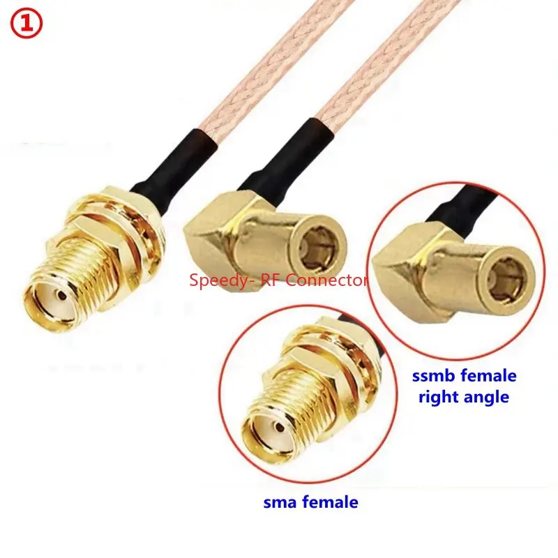 RG316 Coaxial Cable SSMB To SMA Male Female Connector RPSMA To SSMB Right Anlge Crimp for Extension Cable Low Loss Fast Delivery