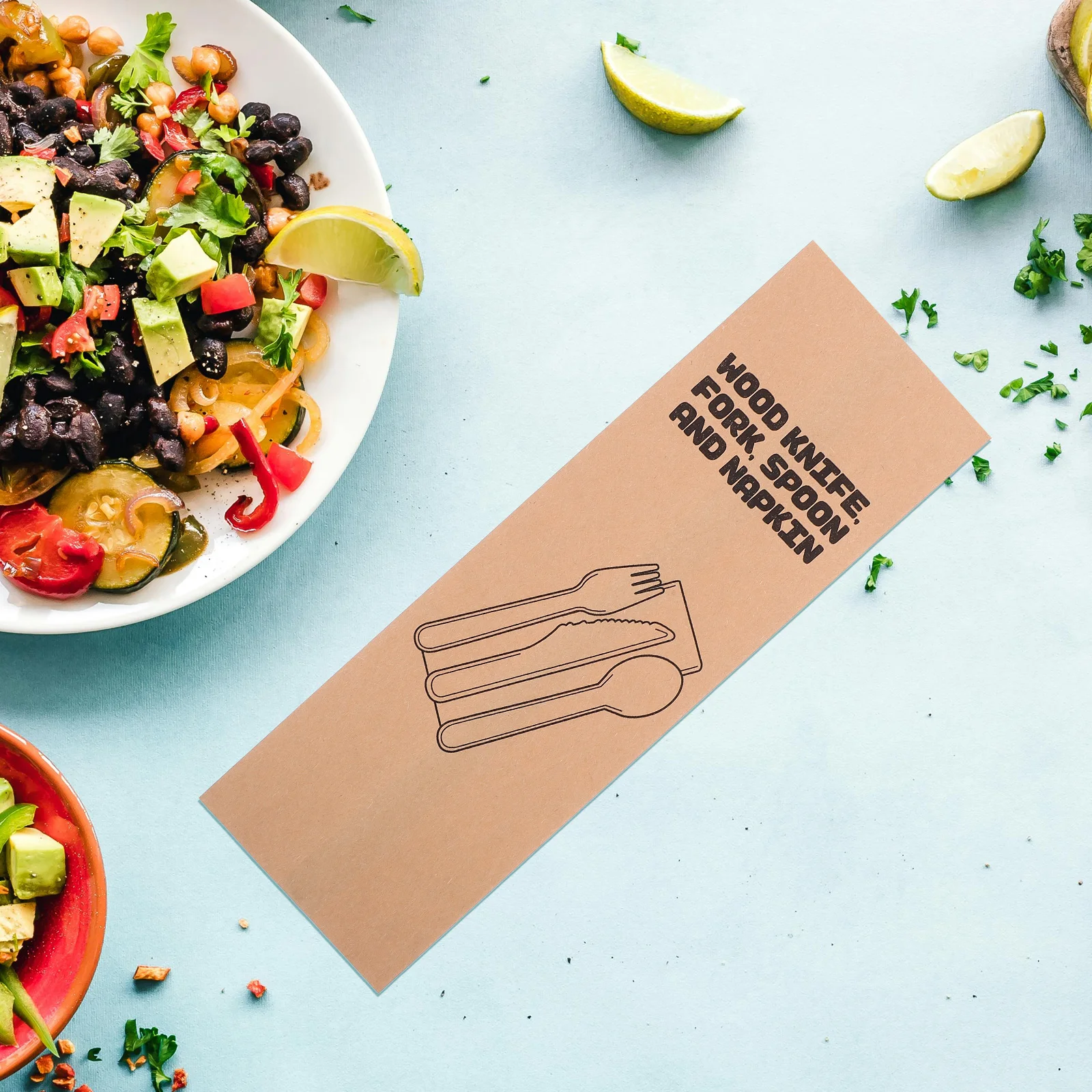 

100Pcs Kraft Paper Cutlery Bags Generous Dimensions Versatile Design Bag Silverware Holder Kitchen Utensil Packaging