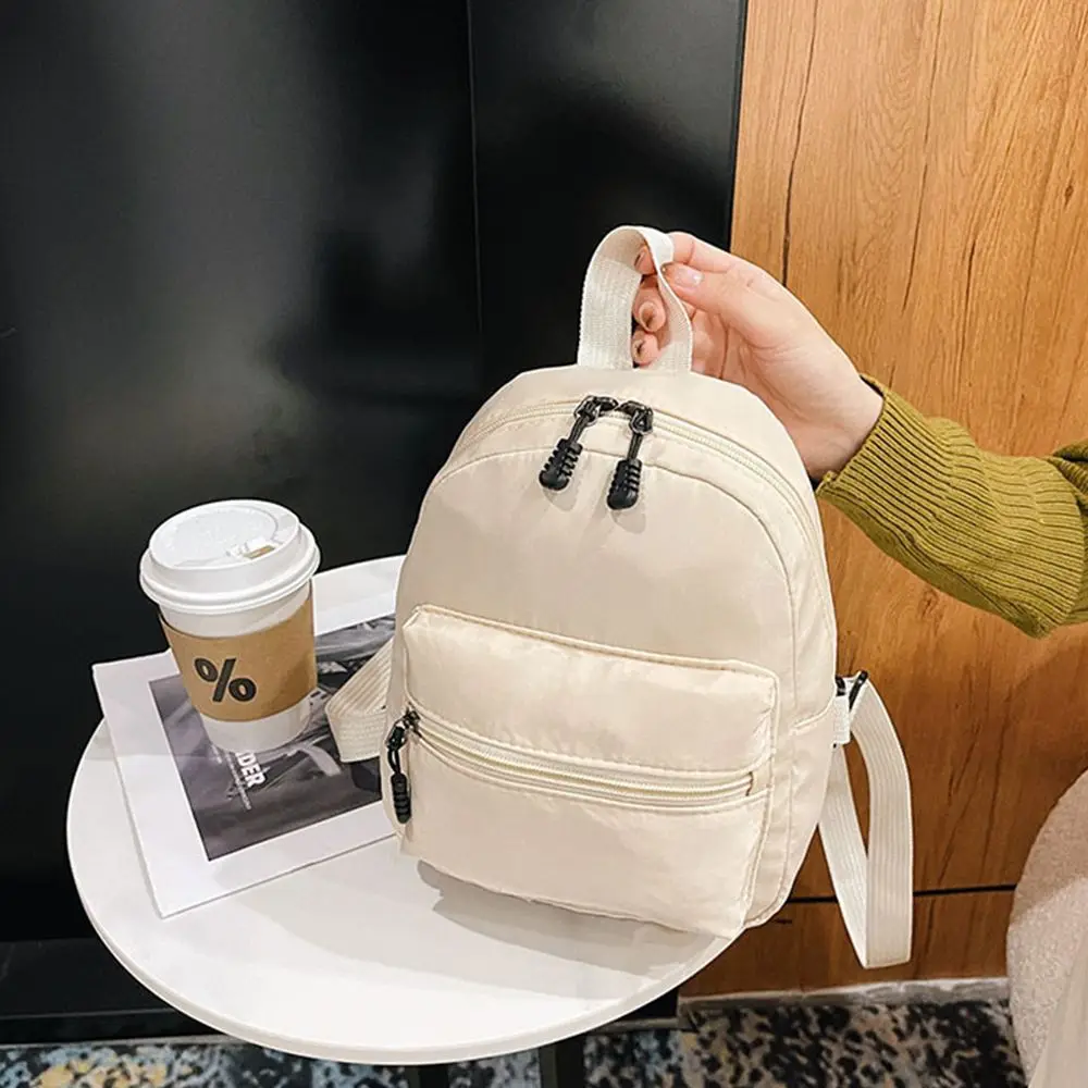 Trend Nylon lässig kleine Schult aschen Frauen tasche weiß Rucksack Mini Rucksäcke