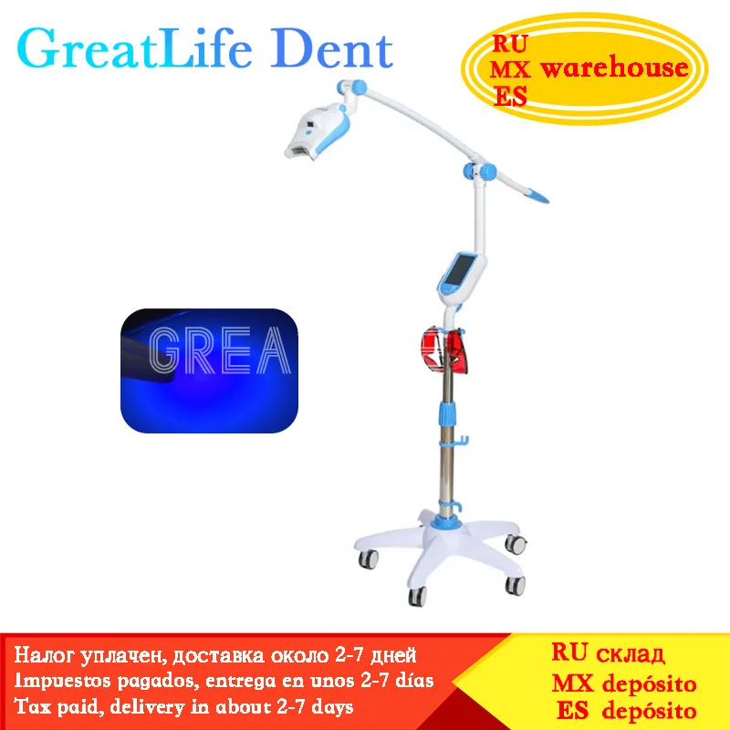 GreatLife Dent 5 Inch Touch Screen Dentists Tooth Bleaching Accelerator System Dental Teeth Whitening Machine LED Lamp Light