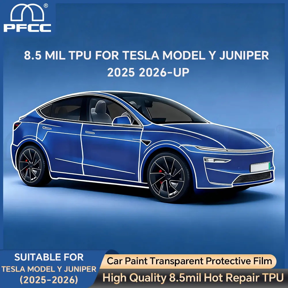 

Для Tesla Model Y Juniper 2026, полностью автомобильная предварительно вырезанная 8,5 мил, матовая защитная краска из ТПУ, комплект прозрачной пленки, наклейка, автонаклейка, аксессуары