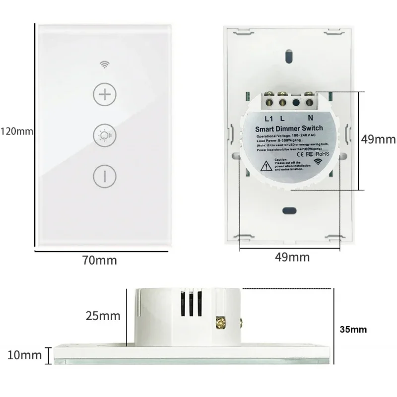 

Tuya Dimmer wifi rf433 EU/US, Neutral wire Light Wall Switch remote Controllor, Smart Life APP, Voice for Google Home Alexa