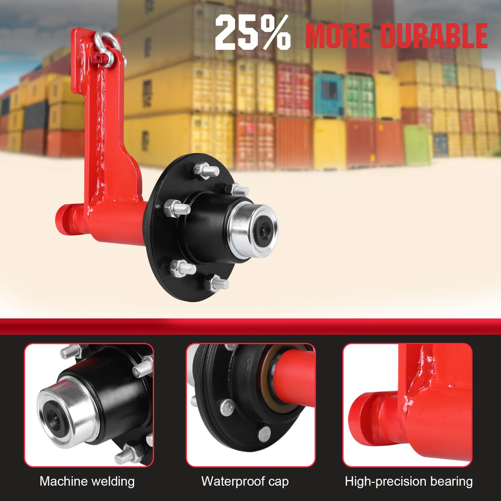 

2Pack Shipping Container Wheel 6-Lug Kit with Ratchet Tie 22000LBS Capacity for Moving 20ft-40ft Empty Containers