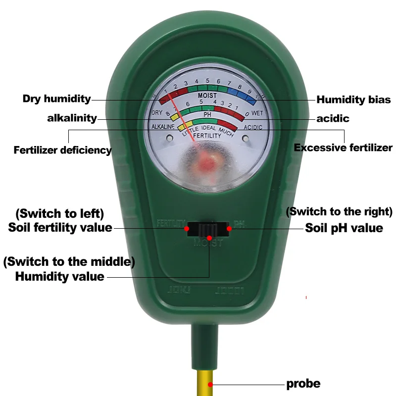 Garden Plant Soil Moisture PH Meter Hygrometer Probe Watering Test For Experiment Indoor Outdoor Soil Moisture Analyzer Detector