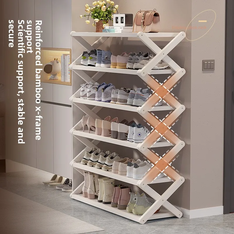 

Folding shoe rack can be easily pulled and used without installation. Small narrow shoe cabinet with multi-layer storage rack
