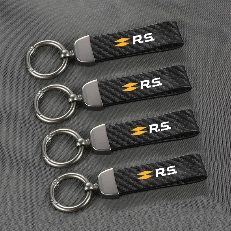 

Car Sticker Car Keychain Carbon Fiber Leather Alloy For Renault Fluence Captur Megane Clio Kadjar Talisman Arkana RS Line Logan