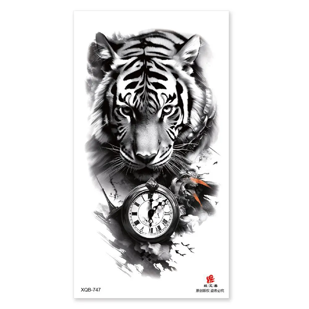 Waterproof Animal Temporary Tattoos for Men Wolf Tiger Skeleton Fake  Tattoo Stickers for Women Hand Arm Sleave Body Decoration