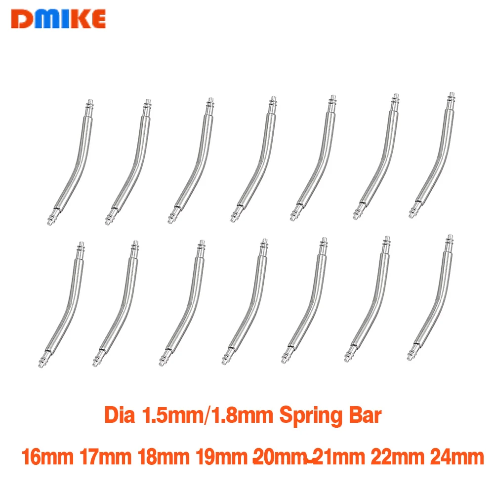 10/20PCS Dia 1.5mm 1.8mm Bent Spring Bars Curved Watch Strap Link Bars 16mm 18mm 19mm 20mm 22mm 24mm Watch Strap Spring Bar Link