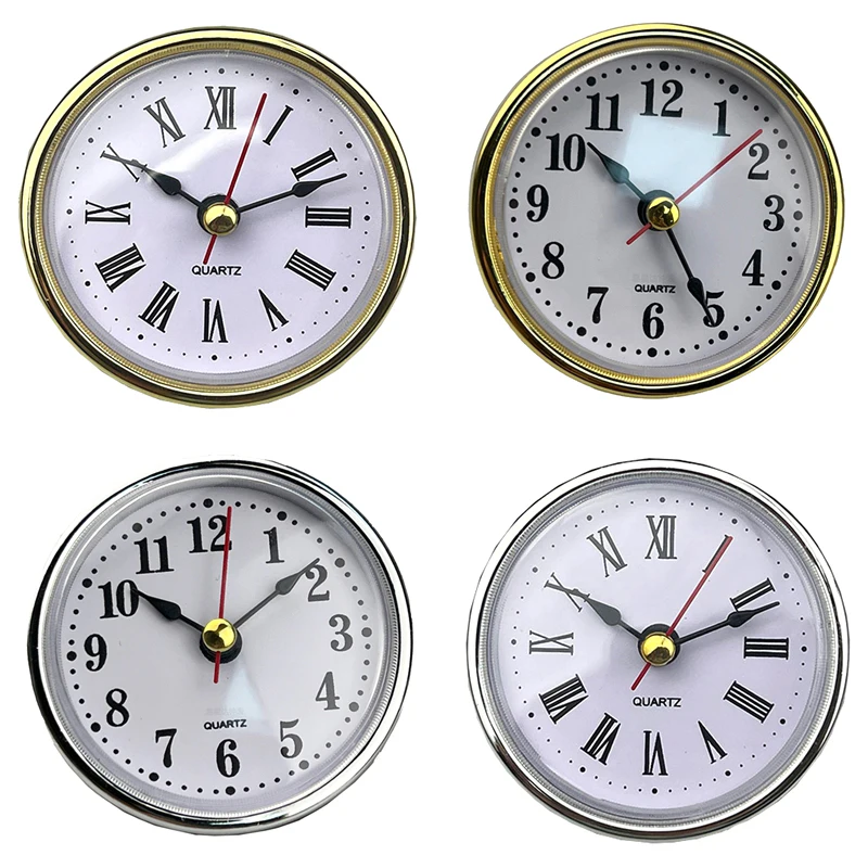 New Classic Clock Craft Quartz Movement Dia.65mm Round Clocks Insert Roman Number Little Clock Arabic Number Wall Decor