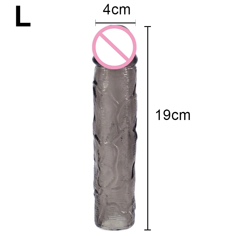 L/M/S Penis Enlargemen Condoms Extender Sleeve Reusable Penis Sleeve Delay Ejaculation Soft TPE Cock Ring Sex Toys For Men Adult - Image 3