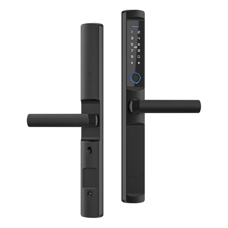 Slim Aluminum Factory Price Tuya EURO Mortise Password Sliding Glass Smart Fingerprint Home Door Lock F2
