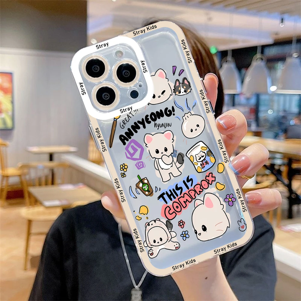 Coque de téléphone avec dessin animé pour enfants, coque transparente pour iPhone 15, 14, 13, 12, 11 Mini Pro Max, X, Poly, XS Max, 6S, 6, 7, 8