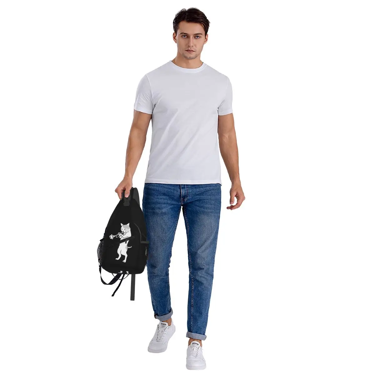 القط البوق لاعب مستقيم كتم واه واه مضحك البوق حقيبة صدر للرجال الرجال الرافعة Crossbody على ظهره حقيبة صدر للرجال Daypack حقيبة كتف