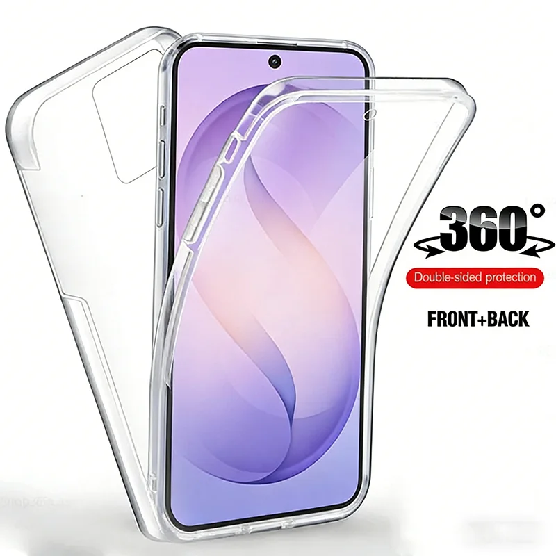 360° Vollständig Transparente Hülle für Samsung Galaxy S26 S25 S24 S23 S22 S21 S20 Ultra S10 S9 S8+ PC+TPU Doppelschicht-Schutzhülle Fundas